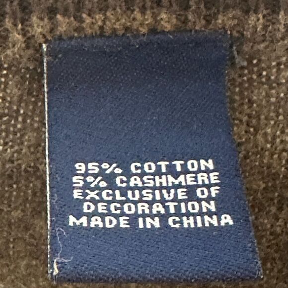 Chaps Sweater Mens XXL Brown V Neck Cashmere Cotton Smooth Long SL Logo Pullover - Picture 13 of 14